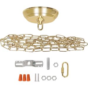 10 Feet Heavy Duty Gold Chain with 5" Light Canopy Kit for Chandelier, Swag Light Kit Light Fixture Mounting Bracket for Hanging Light,L0019