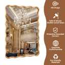30 x 40 Inch Gold Wavy Mirror, Bathroom Mirror with Metal Frame
Rectangular Vanity Mirror for Over Sink, Entryway, Living Room, Bedroom, Horizontal or Vertical