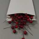 DERAYEE 100 Pcs Artificial Holly Berries, Wine Red 10mm Mini Christmas Fake Berries Decor with Wire Stems for Xmas Wreath DIY Crafts Christmas Tree Garland Table Centerpieces Decorations