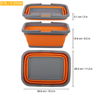 Tiawudi 1 Pack Collapsible Sink with 2.25 Gal / 8.5L Each Wash Basin for Washing Dishes, Camping, Hiking and Home