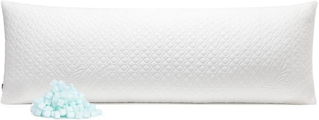 Extra Long Body Pillow Cubies Memory Foam 150x50cm  Anime Body Pillow Insert for Adults  with Cooling Cover Huggable Pillows 20x60 inches (White)
