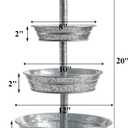 Okllen 3 Tier Serving Tray, Galvanized Metal Cupcake Stand Vintage Dessert Appetizer Stand, Rustic Home and Garden Display Stand for Country Farmhouse, Kitchen, Indoor, Outdoor Use