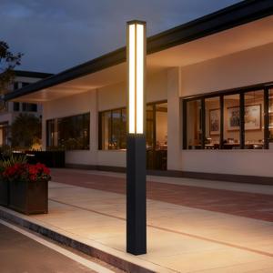 MVBT Path Light, 92" Pathway Lights, Wired Outdoor Modern Landscape LED Bollard Driveway Lighting, IP65 Waterproof Aluminum High Voltage Floor Lamp for Walkway Lawn Patio Yard Garden Decoration