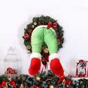 Elf Legs for Christmas Decorations Stuffed Elf Legs Ornament Green Elf Legs Pick Christmas Tree Mantel Wreaths Car Party Decoration