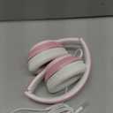 LORELEI X6 Over-Ear Headphones with Microphone, Lightweight Foldable & Portable Stereo Bass Headphones with 1.45M No-Tangle, Wired Headphones for Smartphone Tablet MP3 / 4 (Pearl Pink)