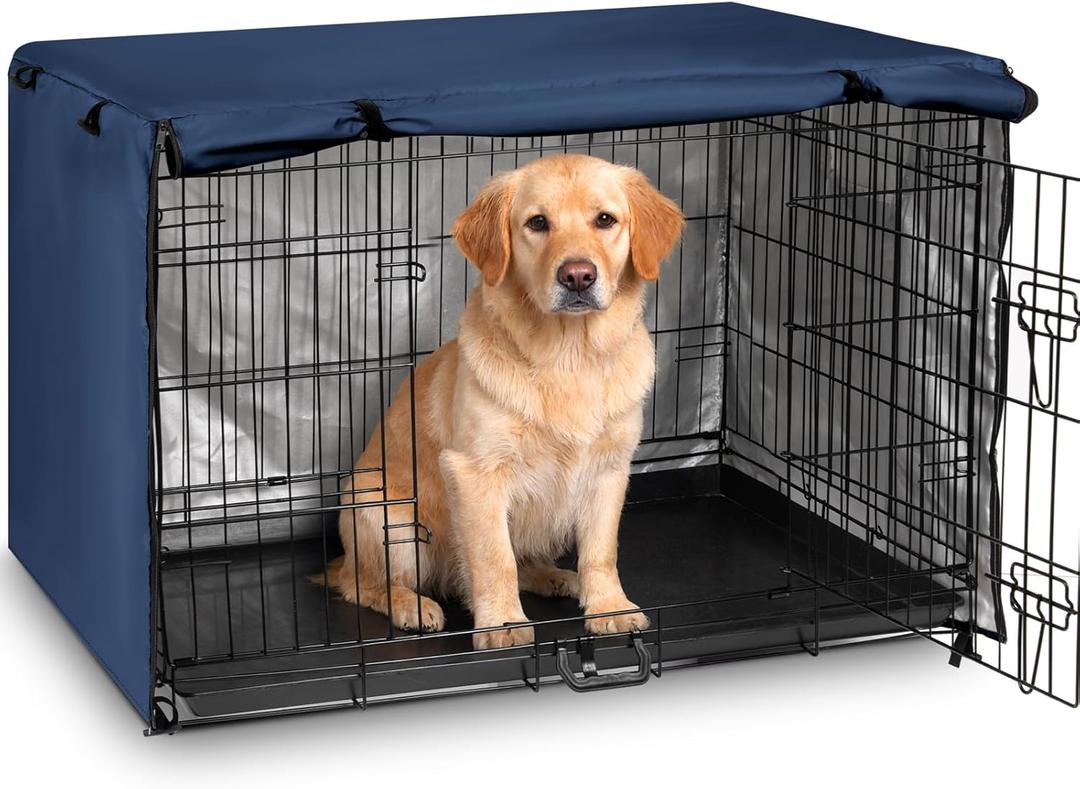 Kefit Dog Crate Cover 42 inch, Kennel Cover for Dog Cage, Navy Blue