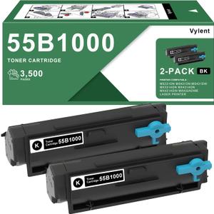 55B1000 High Yield Toner Cartridge (with chip) Replacement for Lexmark 55B1000 Black Toner Cartridge for Lexmark MS331dn MS431dn MS431dw MX331adn MX431adn MX431adw MX432adwe Laser Printer Ink 2-Pack