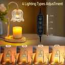 Electric Candle Warmer Lamp with Timer - Flame-Free 4-Level Dimming, Height Adjustable Gifts for Mom Women Friend, Birthday Housewarming Home Bedroom Decor (Transparent-golden Pole)
