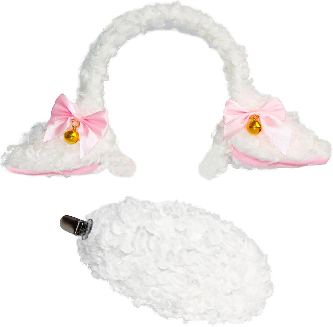 Tequise Lamb Headband and Tail Costume - Sheep Cosplay Accessories