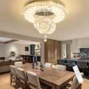 HAIXIANG LED Chandelier Modern Ceiling Dimmable Light Fixture Crystal Chandelier for Bedroom Dining Room Gold