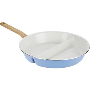 GoodCook Healthy Ceramic Titanium-Infused 12" Divided Skillet, Light Blue  Ceramic Cookware, Nonstick Cooking Pan, Divided Frying Pan Skillet for Eggs, Meats, Vegetables, Sauces, Warming Tortillas