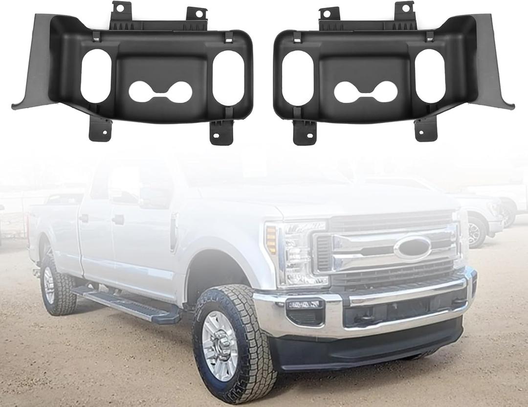 Front Bumper Tow Hook Trim Cover Panels Compatible with Fo-rd F-250 F-350 F-450 F-550 Super Duty 2017-2019 Replacement HC3Z8311H,HC3Z8310G Pair Left and Right