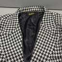 Mens Houndstooth Blazer Suit Slim Fit for Wedding Prom Party (Black, XXXL)