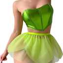 Venus Allure Women's Sexy Fairy Lingerie Set - Fairytale Fantasy Cosplay Costume Green (Medium)