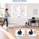 Maxtek Rolling Whiteboard 48 x 36 in Large Magnetic White Board on Wheels