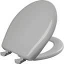 Bemis Classic Colors Slow Close Toilet Seat, Easy Clean Hinges and Durable Plastic Seat, Made in USA, Round, Ice Grey