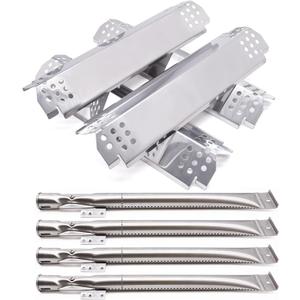 Adviace Replacement Parts for Nexgrill - 4 Pack Grill Burners and Heat Plates Shield for Home Depot Nexgrill 4 Burner 720-0830H, 720-0864, 720-0864M Gas Grills