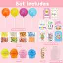 8 Pack Easter Party Favors Supplies - Lollipop Shaped Slime with Cards, Accessories -Soft Butter Slime Easter Basket Stuffers for Boys Girls