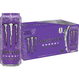 Monster Energy Ultra Violet, Sugar Free Energy Drink, 16 Ounce | Pack of 15 (EXP 08/03/26)