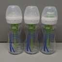 Dr. Brown's Natural Flow Anti-Colic Options+ Wide-Neck Glass Baby Bottles 9 oz/270 mL, with Level 1 Slow Flow Nipple, 3 Pack, 0m+