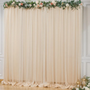 10x10ft Champagne Tulle Backdrop Curtain for Parites, Sheer Backdrop Curtains for Wedding Baby Shower Birthday Party Photo Shoot Decorations, Size: 10ft x 10ft(2 Panels 5*10ft)