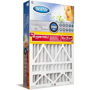BestAir HW1625-13R-XCP3 Air Cleaning Furnace Filter, 16 in L, 25 in W, 13 MERV, 1500 to 1900 MPR, Cardboard Frame -
