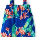 The Children's Place Baby-Girls and Newborn Casual Short Sleeve Dress with Diaper Cover (0-3 Months, Blue Tropical)