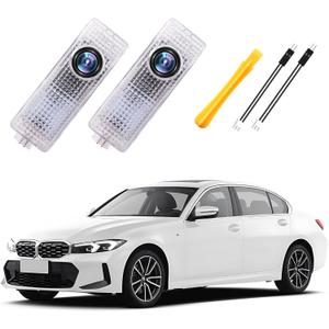 2PC Car Door Light Projector, Customized Logo Door LED Lights Compatible with 1/2/3/4/5/6/7/X/Z/M/GT Series M Car Accessories