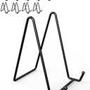 Lzerking 5 Packs Display Stands for Plate, 6 Inches Black Plate Stands for Display, Metal Plate Holder Picture Stand for Picture, Decorative Plate, Book, Photo
