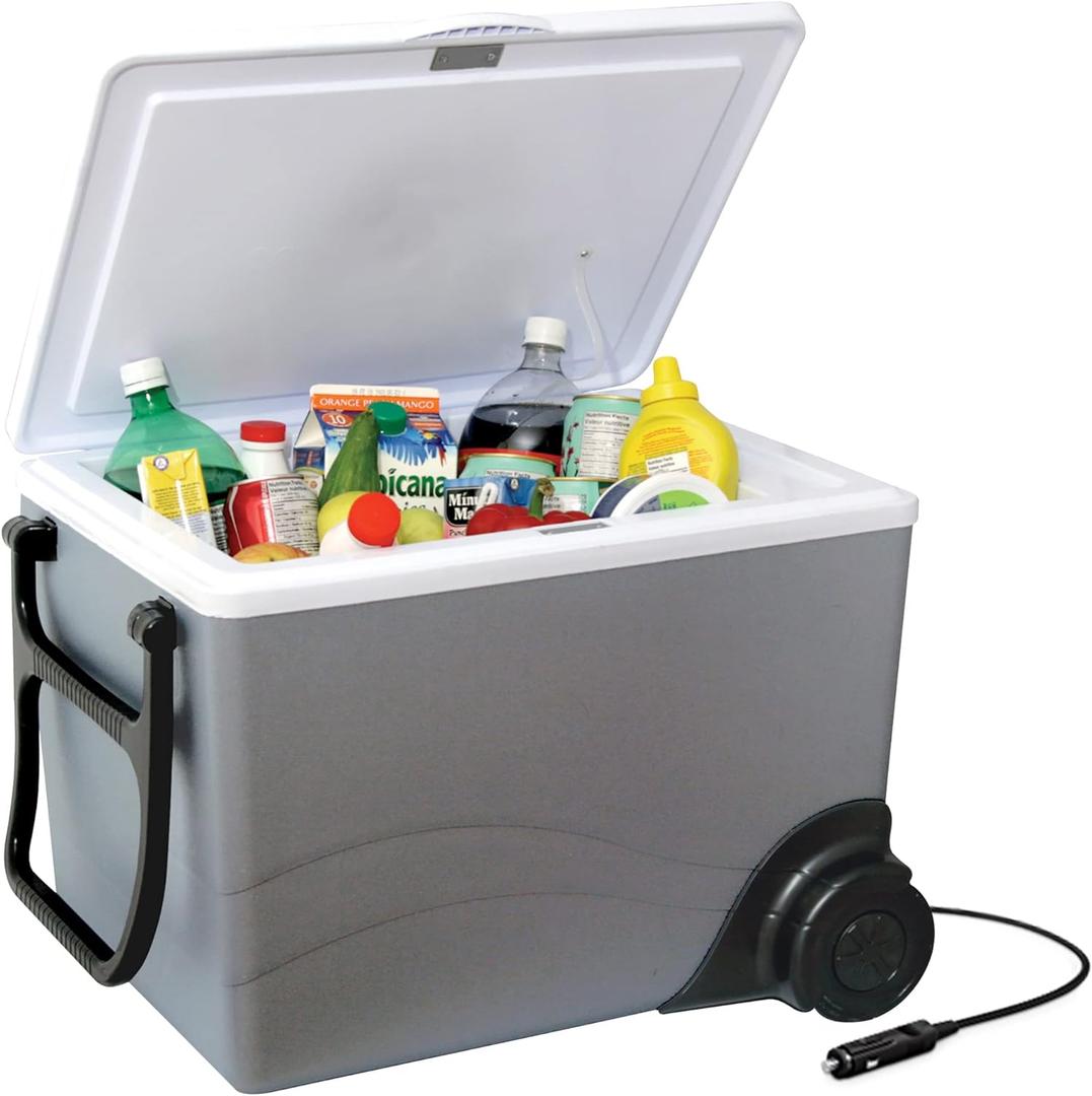 Koolatron Portable Cooler - Electric Cooler for Car, Camping, Travel, 12 V Insulated Hard Sided Refrigerator for Vehicle, Boat, Truck, No Ice Cooling, Cools Drinks,Food for Road Trip, 36 qt
