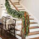 6FT Christmas Cedar Garland Thick & Lush, Real Touch Faux Greenery Christmas Garland for Mantle, Fireplace, Porch, Outdoor & Indoor Holiday Decorations (2 Pcs)