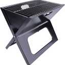 YSSOA 20 Portable Grill Charcoal Barbecue Grill, Folding Grill Notebook Shape, Detachable Collapsible, Mini Tabletop Camping Grill BBQ, Black