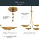 Kichler 32 Inch Palmela 4 Light Soft Modern Chandelier in Lacquered Brass, (30.5" H x 32" Dia), 52855LBR, 32 Inches - 2 Tier