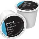 Amazon Brand - Solimo Light Roast Coffee Pods, Breakfast Blend, Compatible with Keurig 2.0 K-Cup Brewers, 100 Count, Best By: 08/12/24