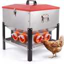 75LB Automatic Chicken Feeder, Large Metal Poultry Feeder with 8 Ports