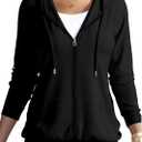 Nimsruc Zip Up Hoodies For Women Long Sleeve Casual (Small, Ba Black)