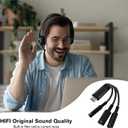1 in 3 USB C to Type-C Charging and Type-C Headphones Plus 3.5mm Headphones PD 60W Charging Adapter, Compatible with GalaxyS22, iPad Pro, Pixel, iPhone 16 15, etc.Black