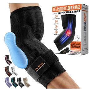 DR. BRACE Elite Elbow Brace Support, Breathable Elbow Compression Sleeve with Gel Pad for Golfer's, Tennis Elbow & Tendonitis Treatment & Pain Relief 2024 (Black, Medium)