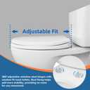 Elongated Toilet Seat Soft Close with Cover, Oval Toilet Seat Replacement with Non-Slip Toilet Bolts and Bumpers, Compatible with Kohler, American Standard, TOTO, One-Click Release, White