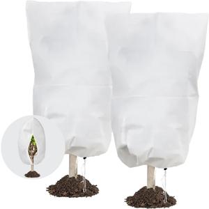 Plant Covers Freeze Protection, 78" x 98" 2.5oz/yd² Reusable Frost Cloth with Drawstring, Winter Plants Jacket Warm Shrubs Cover Blanket Frost Protection for Outdoor Garden Plants, 2 Packs