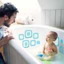 20 Pieces Adhesive Square Bath Treads Non-Slip Bathtub Stickers Non Slip Traction to Tubs Bathtub Stickers Adhesive Decals Appliques for Bath Tub Showers, Pools, Boats, Stairs (Blue)
