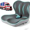 Cupocupa Memory Foam Seat Cushion, Ergonomic Orthopedic Pad with Adjustable Strap for Car Truck Office Chair, Lumbar Back Support & Sciatica Relief for Long Drives, Large