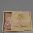 Wesiti 50 Pcs Women's Day Wooden Positive Affirmations Cards Heart Shaped Daily Affirmations Empowerment Gifts Female Lines Inspirational Gifts for Women Teacher Gift Motivational Quotes Wood Box