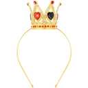 Queen of Hearts Crown Tiara Headband for Women Black and Red Heart Crown Queen of Hearts Costume Women Accessories Princess Tiara Headpieces for Birthday Prom Cosplay Hair Accessories