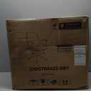 LUE BONA Square Linen Makeup Stool, Metal X Legs, Small Ottoman Stool Chair for Vanity, Modern Padded Seat Foot Rest for Makeup Room, Bathroom