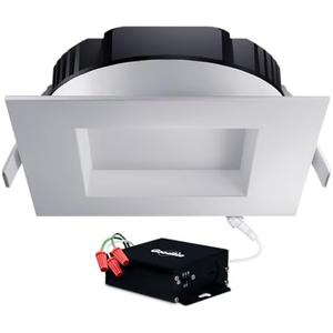 Goodlite 6-inch LED Regress Square Slim - Recessed Downlight, Multi-Watt 10-18-28W, 120-277V, CRI 90+, Wet & ETL, Triac & 0-10V Dimming, 950-1750-2750 Lumens, 5CCT 27K-30K-35K-41K-50K, 1ct (G-20246)