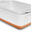 Mora 7x11in & Loaf Baking Dishes - Porcelain Casserole & Bakeware, Oven-to-Table, Freezer Safe - Set of 2, White