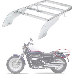 Rear Luggage Rack Solo Seat Sissy Bar Carrier Cargo Tool Box Bracket Panel Holder Shelf Support Motorcycle Accessories for Shadow Steed VLX 600 1999-2007 and for Shadow VT750 C2 1997-2003