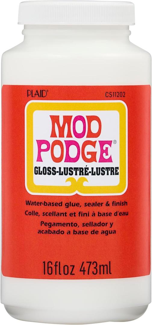 Mod Podge Gloss Sealer, Glue & Finish: All-in-One Craft Solution- Quick Dry, Easy Clean, for Wood, Paper, Fabric & More. Non-Toxic - Craft with Confidence, Made in USA, 16 oz., Pack of 1