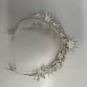 Sparkly Crystal Star Bridal Wedding Taira and Crown Silver Leaf Rhinestone Queen Crown Glitter Birthday Party Hair Accessories for Women